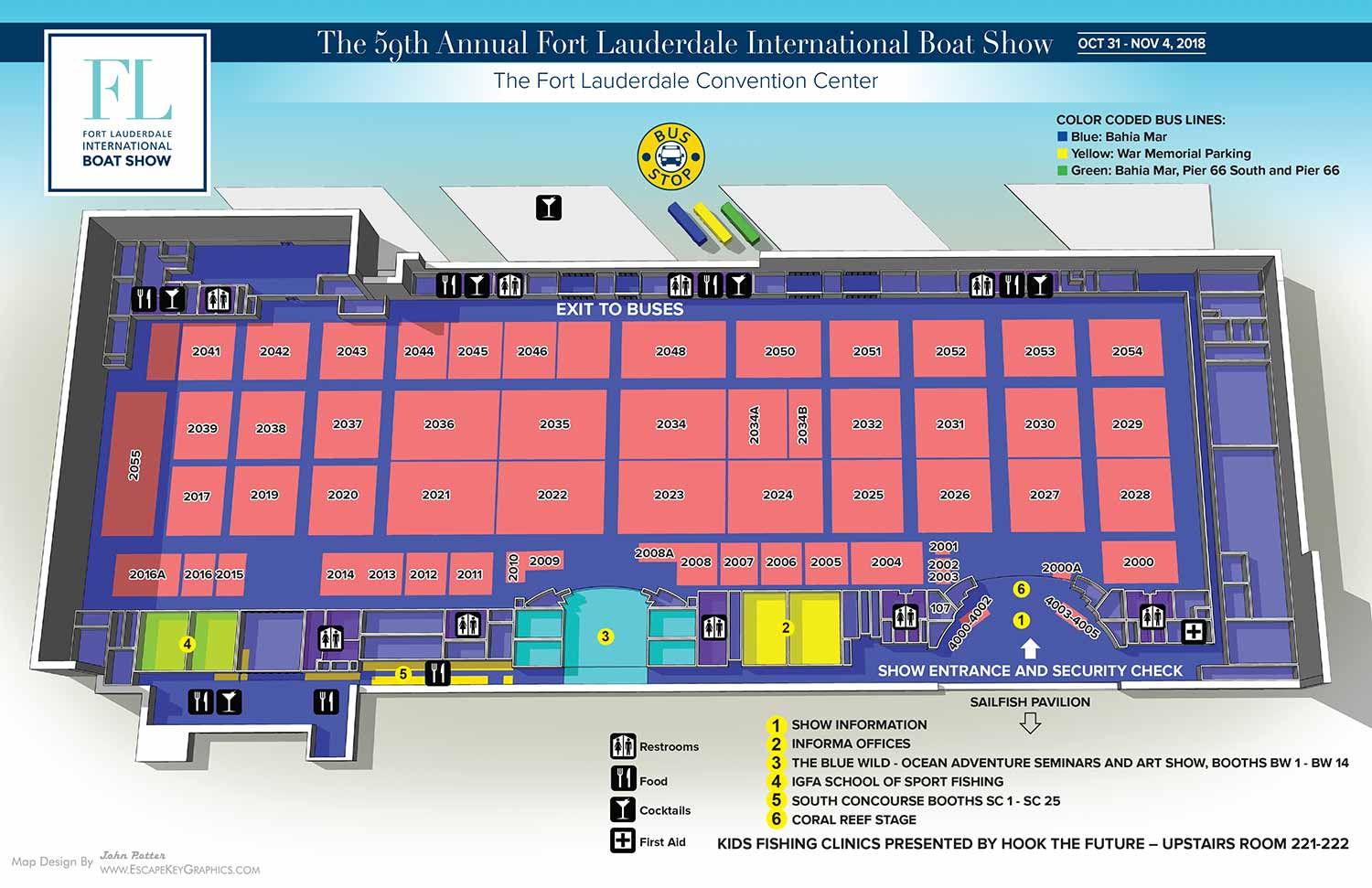 Fort Lauderdale International Boat Show - Broward County Convention Center Map
