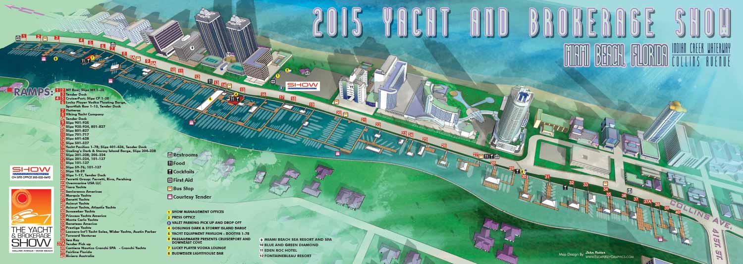 Miami Yacht and Brokerage Show map 2015