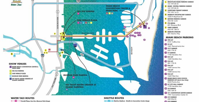 2022 Miami International Boat Show Transit and Parking Map