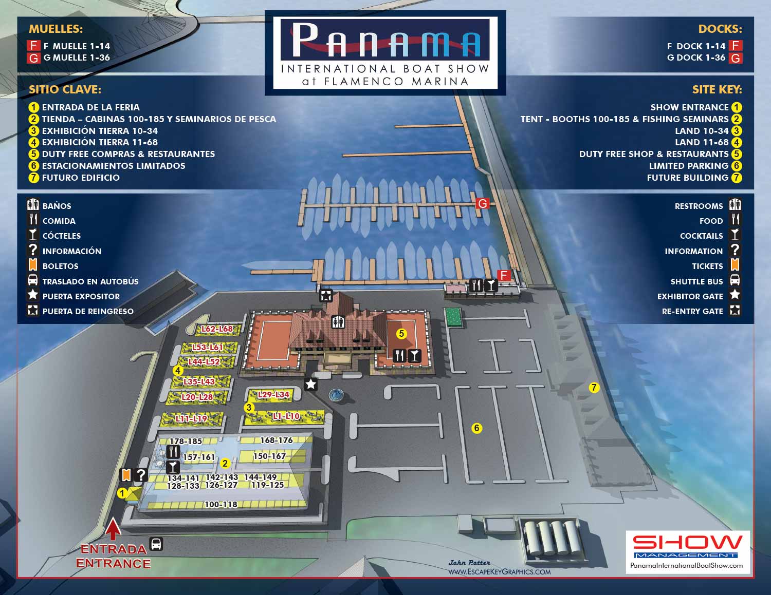 Panama International Boat Show at Flamenco Marina Map