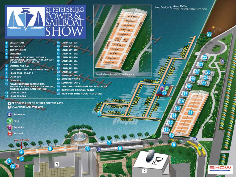 Illustrated Saint Petersburg Power and Sailboat Show Map 2011