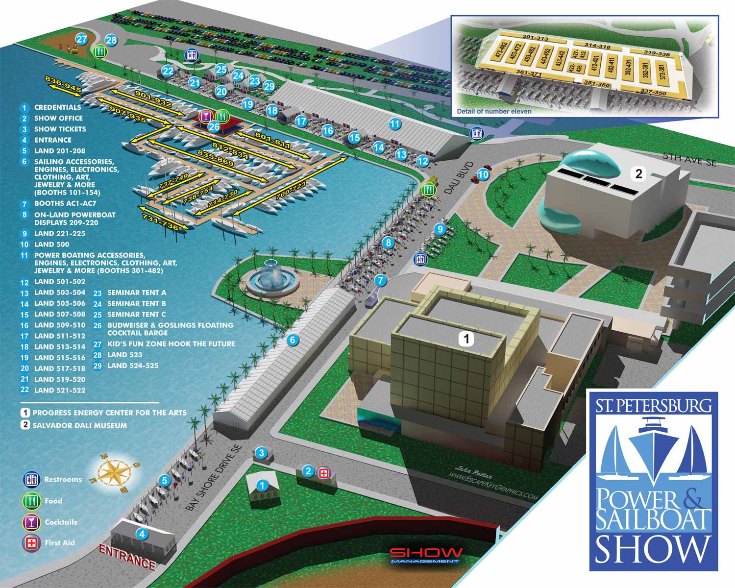 Illustrated Saint Petersburg Power and Sailboat Show Map 2012