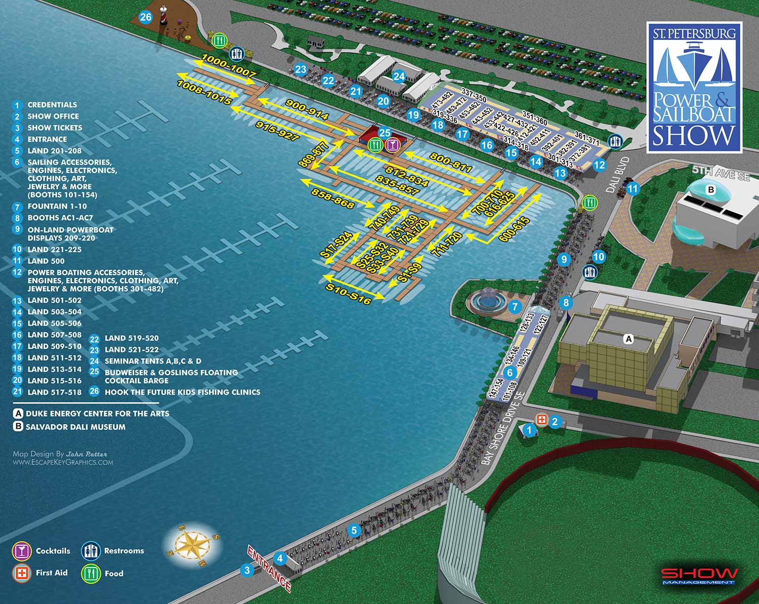 Illustrated Saint Petersburg Power and Sailboat Show Map 2015
