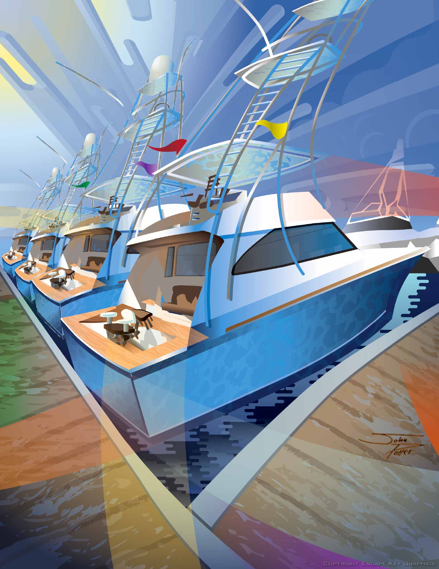 Stuart Boat Show Illustration