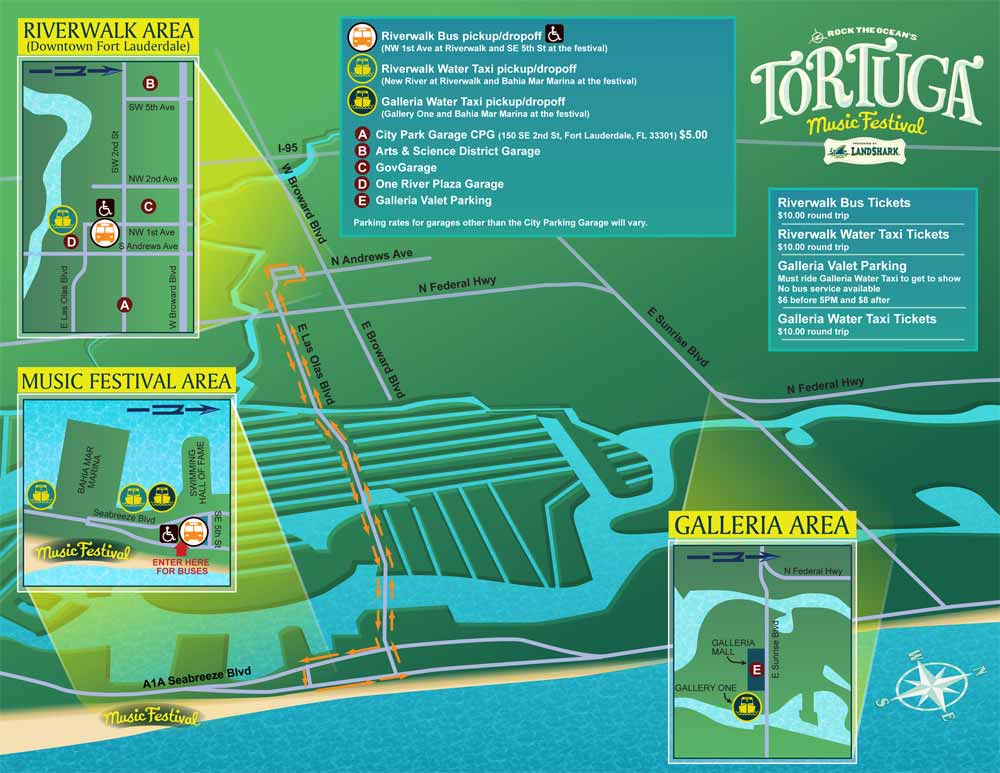 Tortuga Music Festival Parking Map 2013
