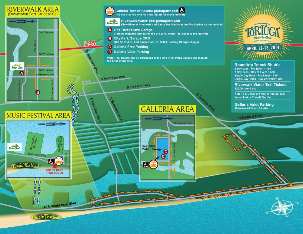 Tortuga Music Festival Parking Map 2014