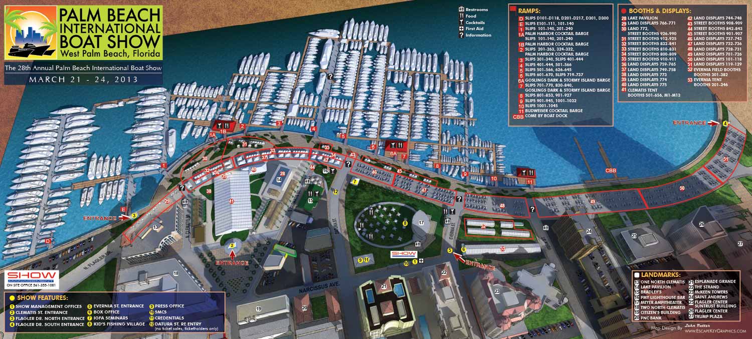 2013 Palm Beach Boat International Show Map