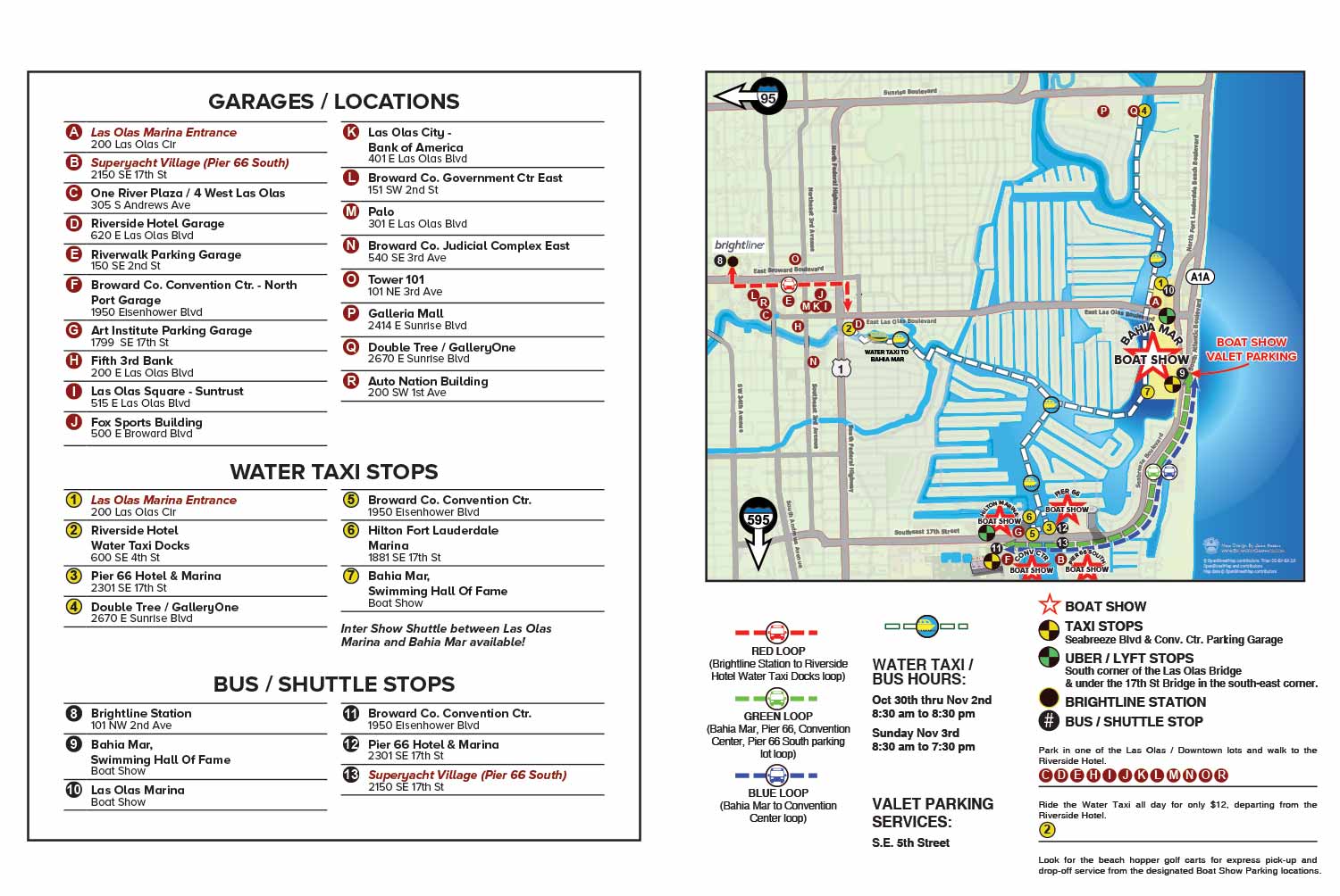 Fort Lauderdale International Boat Show Transportation Map