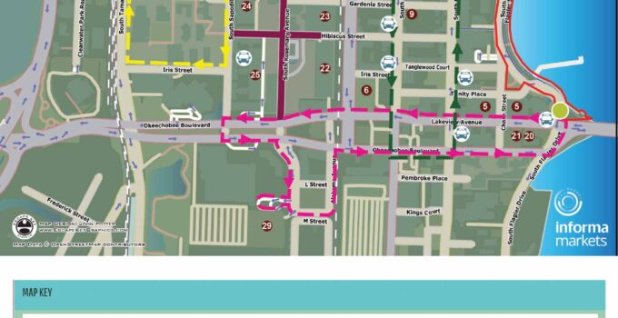 Palm Beach Boat Show Transit and Parking Map -  2020