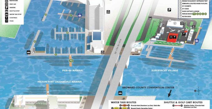 FLIBS 2024 Map - Pier 66 Marina, Superyacht Village, Hilton Fort Lauderdale Marina