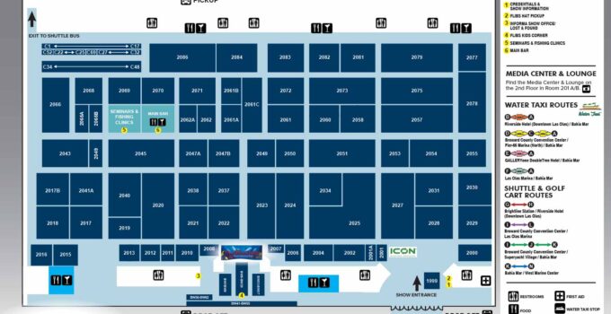 Broward County Convention Center Map for the 2024 Fort Lauderdale International Boat Show