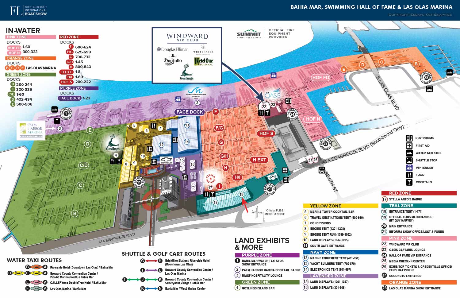 Map For the 2024 Fort Lauderdale International Boat Show