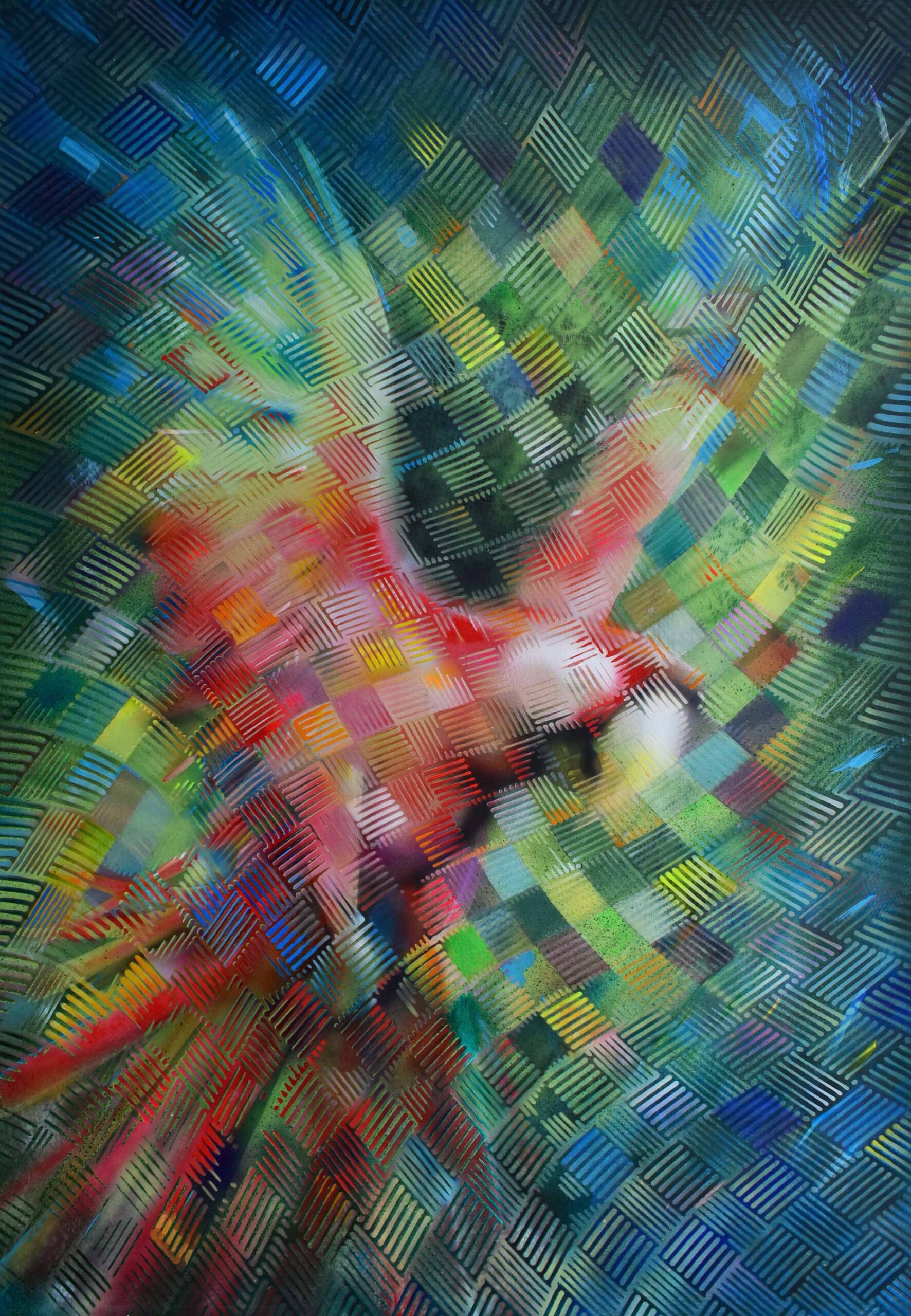 Painting of a Scarlet Macaw Taking Flight