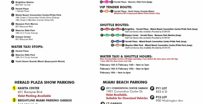 2025 Miami International Boat Show Transportation Map