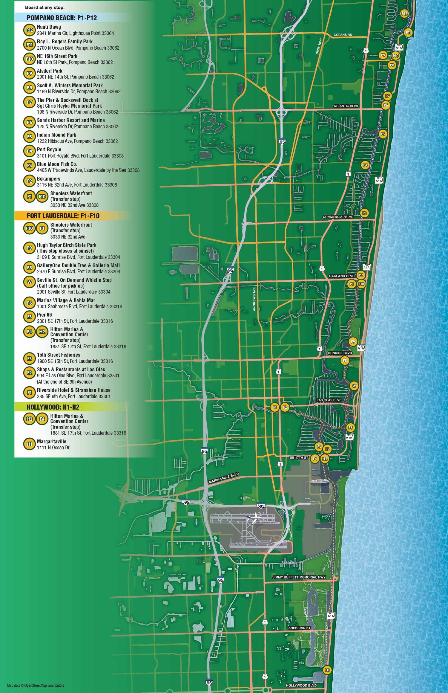 Water Taxi Route Map