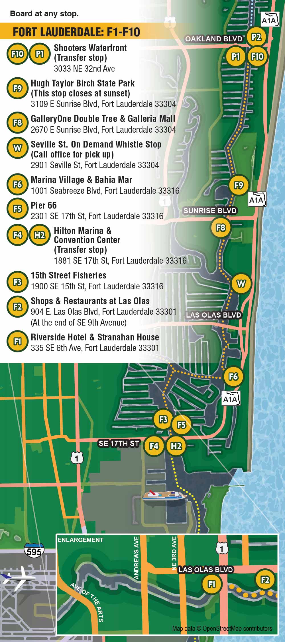 Water Taxi Route Map