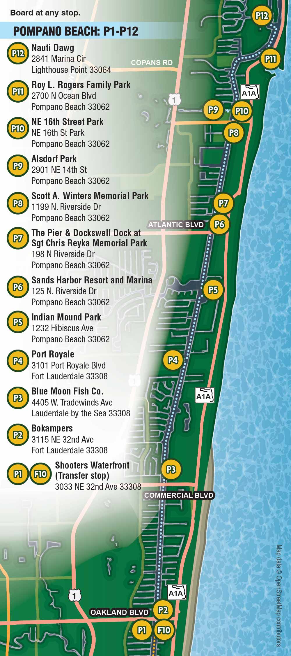 Water Taxi Route Map