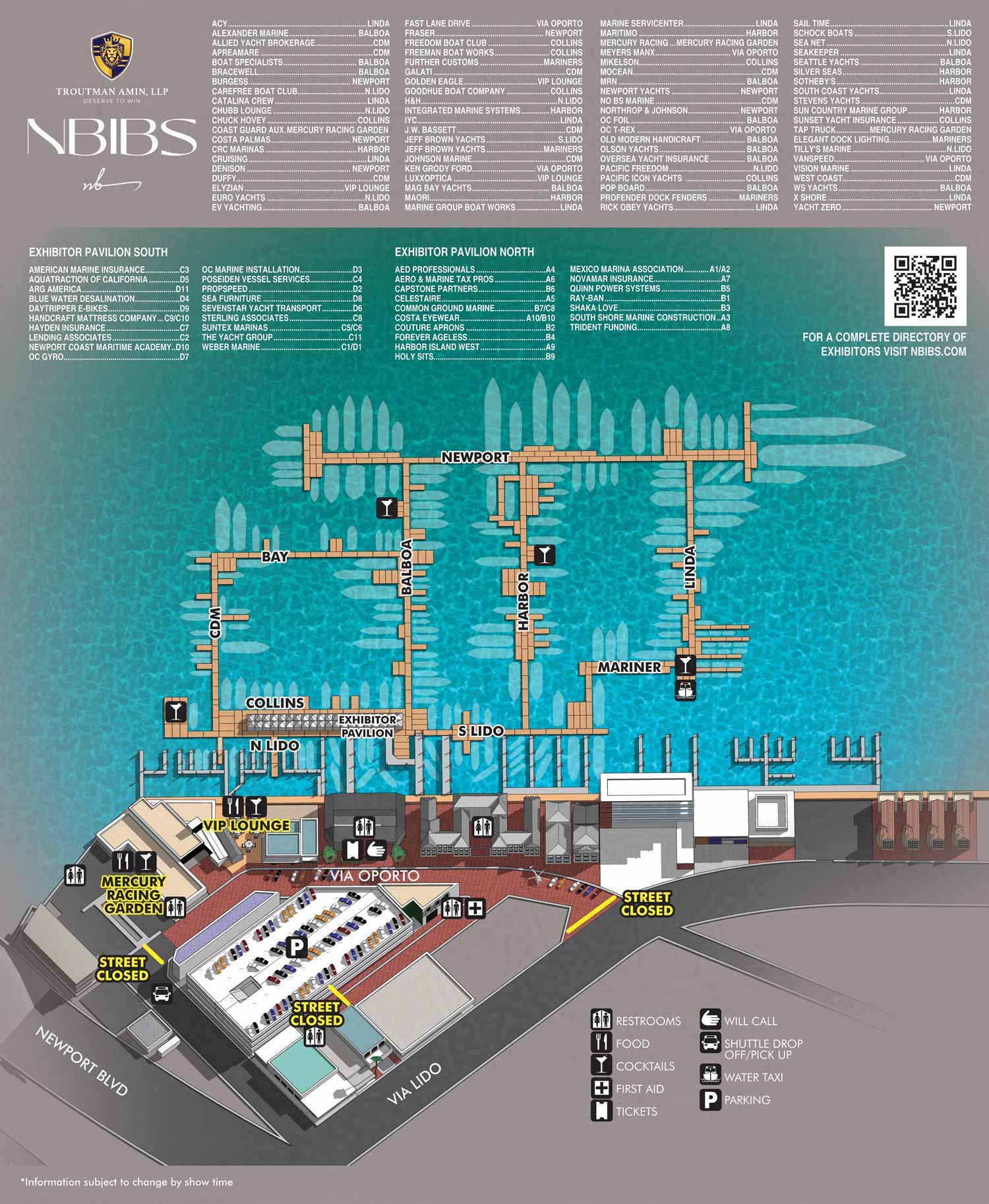 Newport Beach International Boat Show map sign
