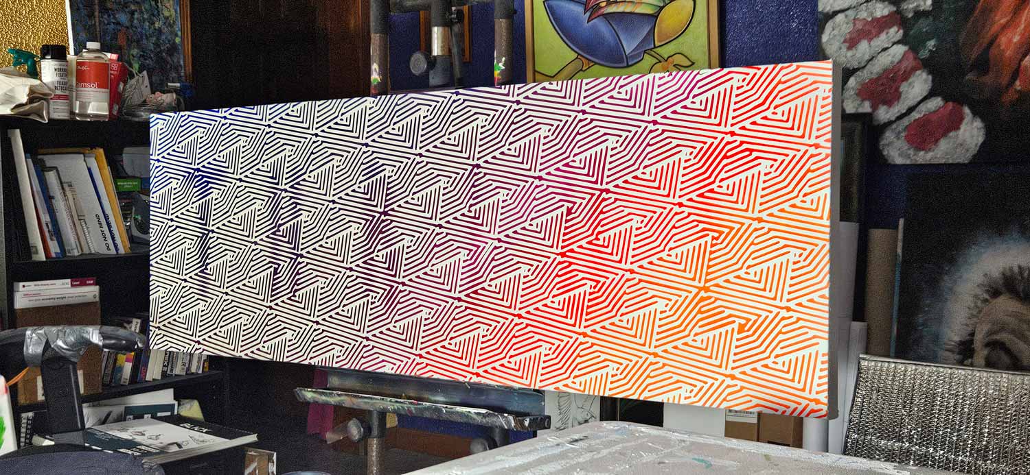 Painting on easel