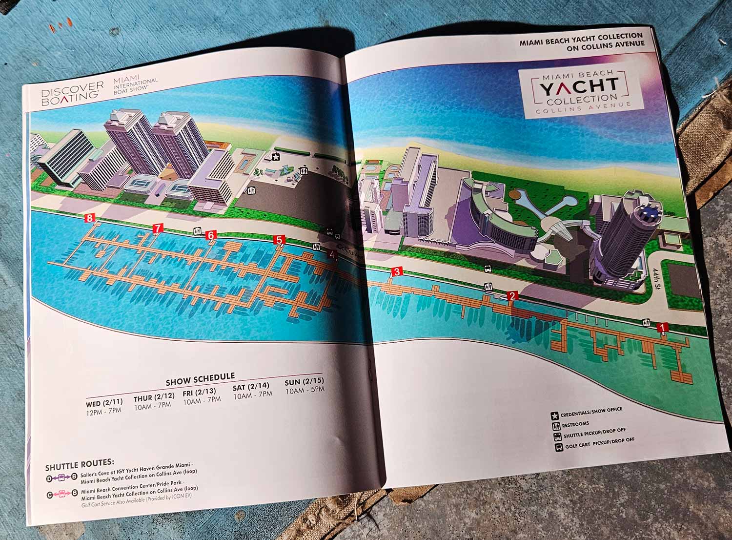 Miami Beach Yacht Collection on Collins Ave Map in Show Program