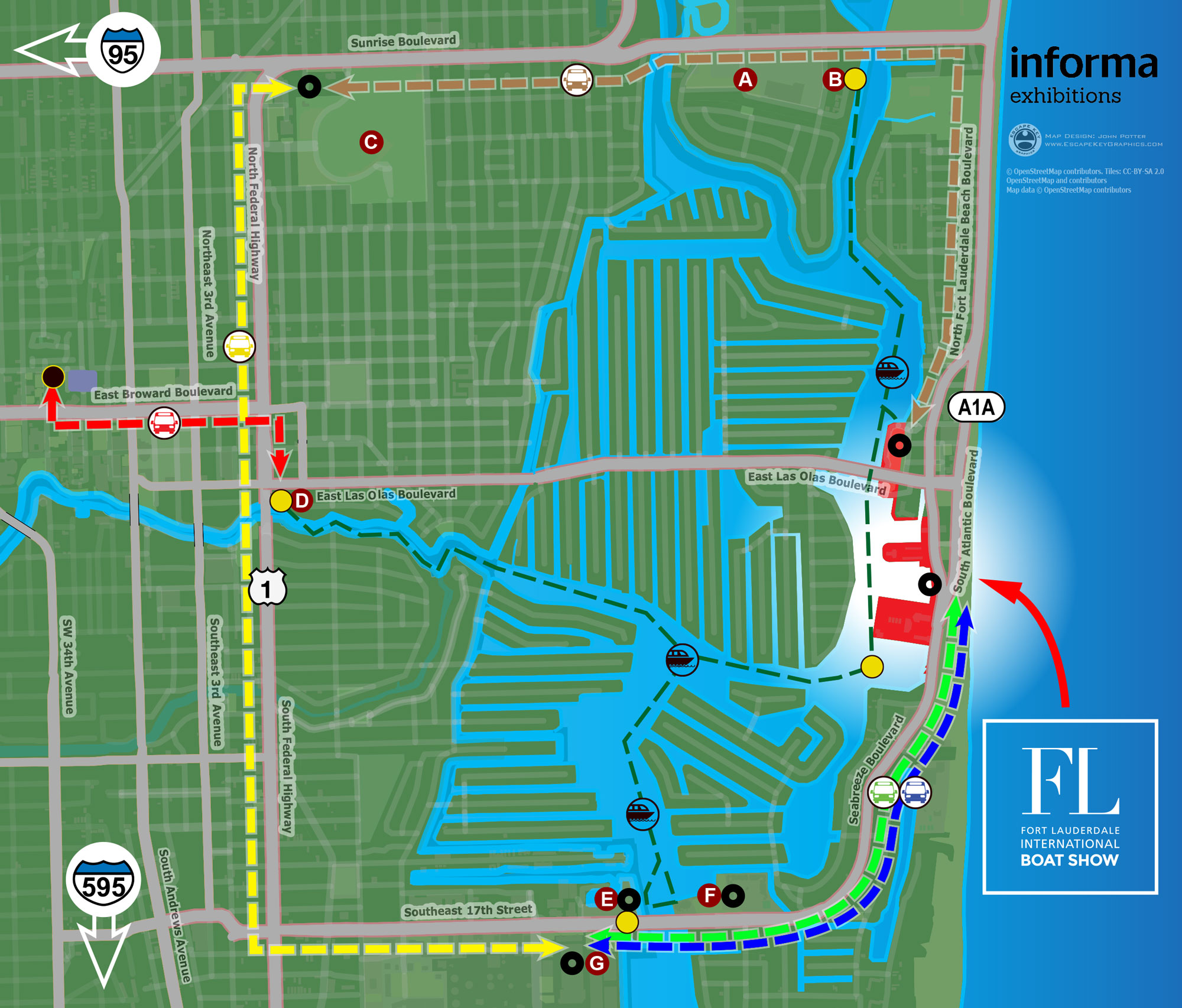 Fort Lauderdale International Boat Show Transportation Map