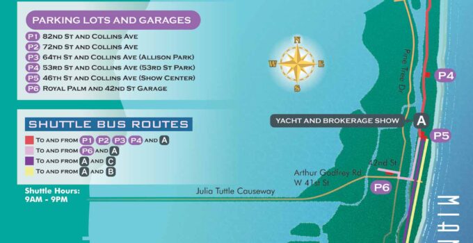 Shuttle Bus Route Map - Yacht & Brokerage Show in Miami Beach 2012