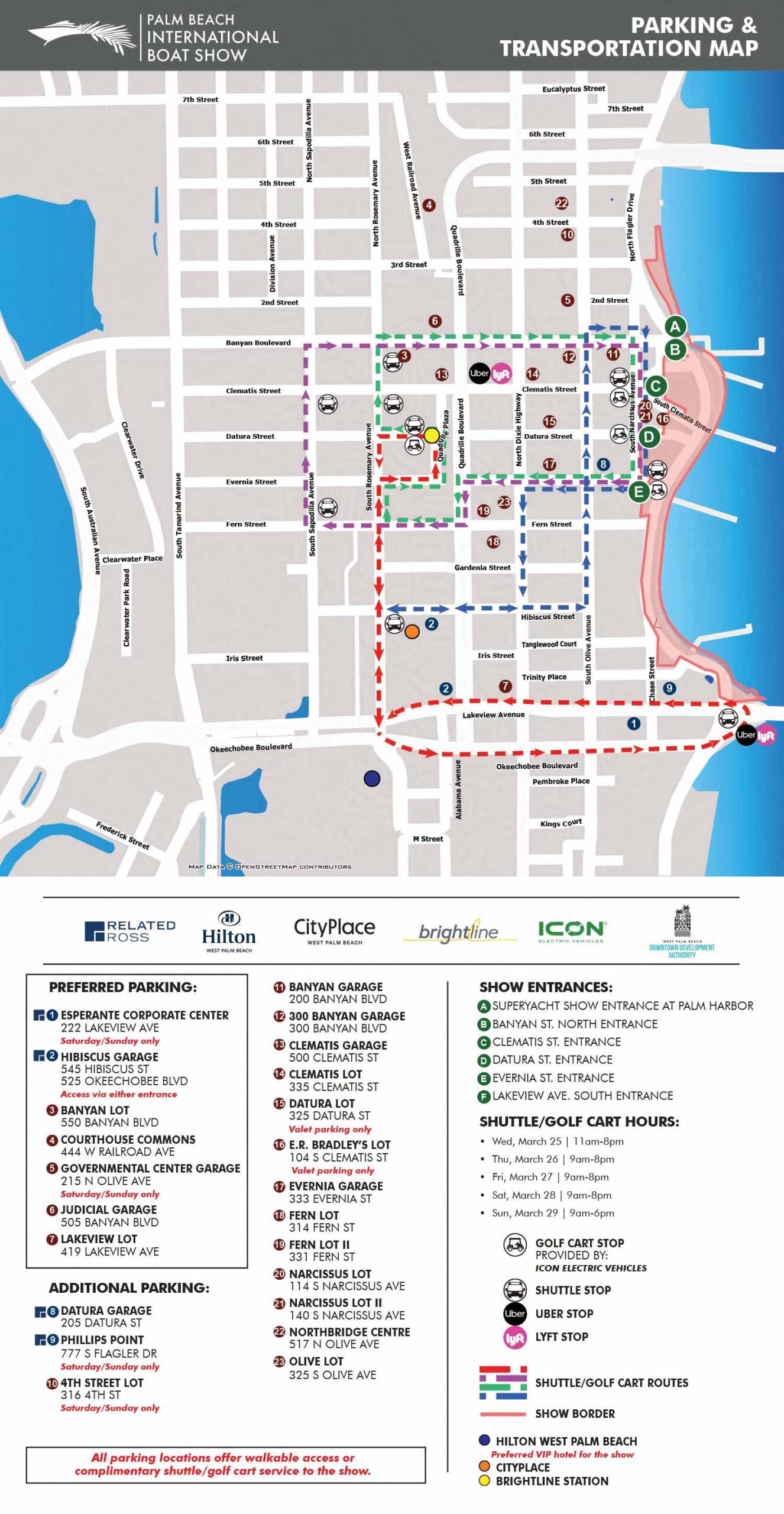 Palm Beach International Boat Show Transit Map 2026