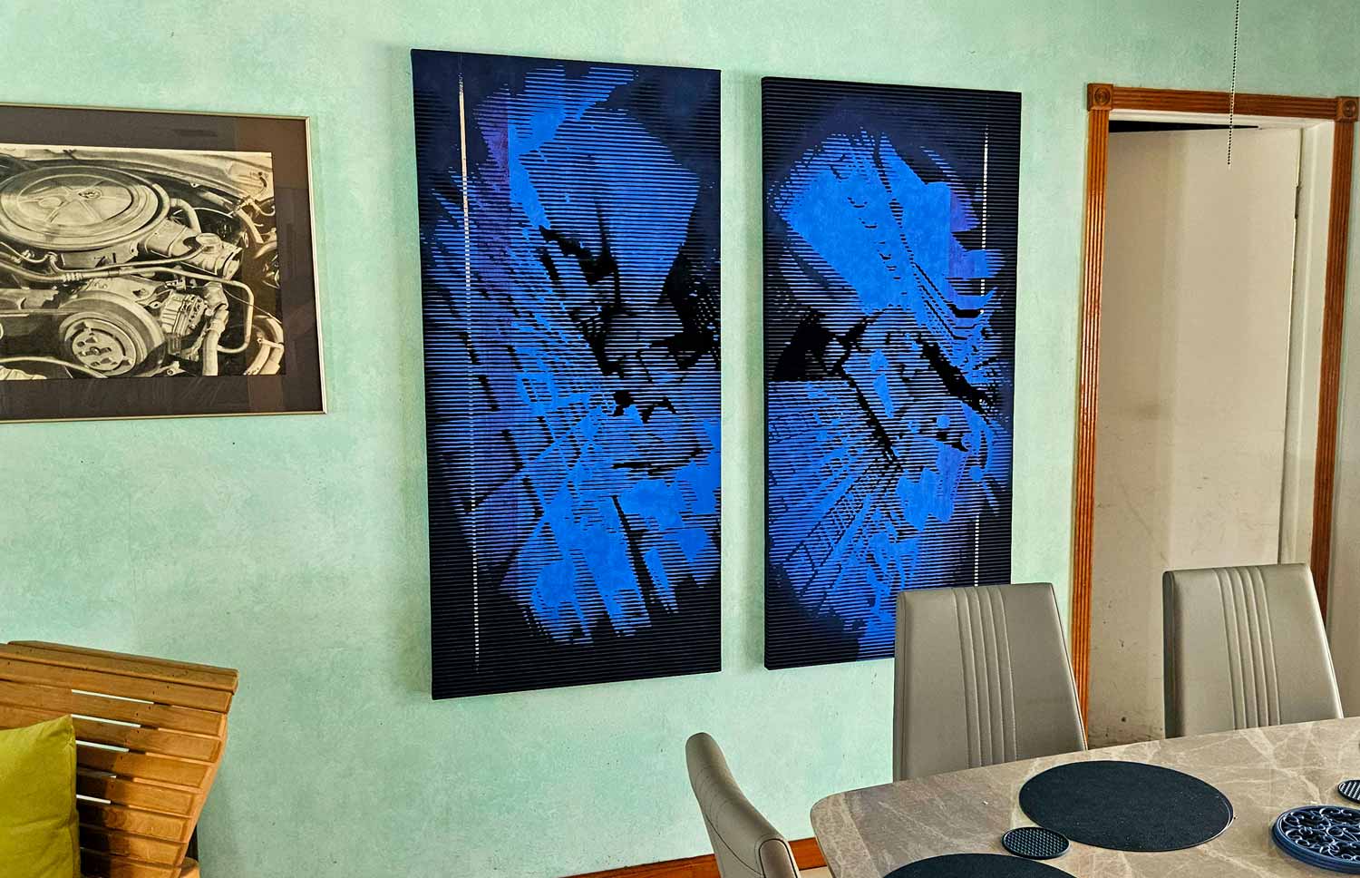 Painting on display