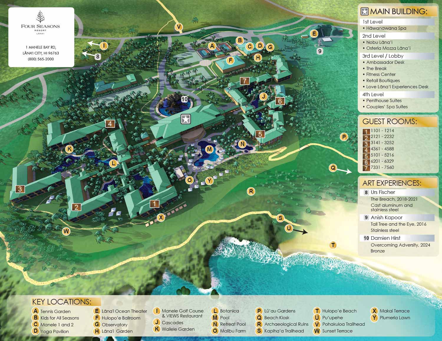 Four Seasons Resort Lanai Illustrated Map