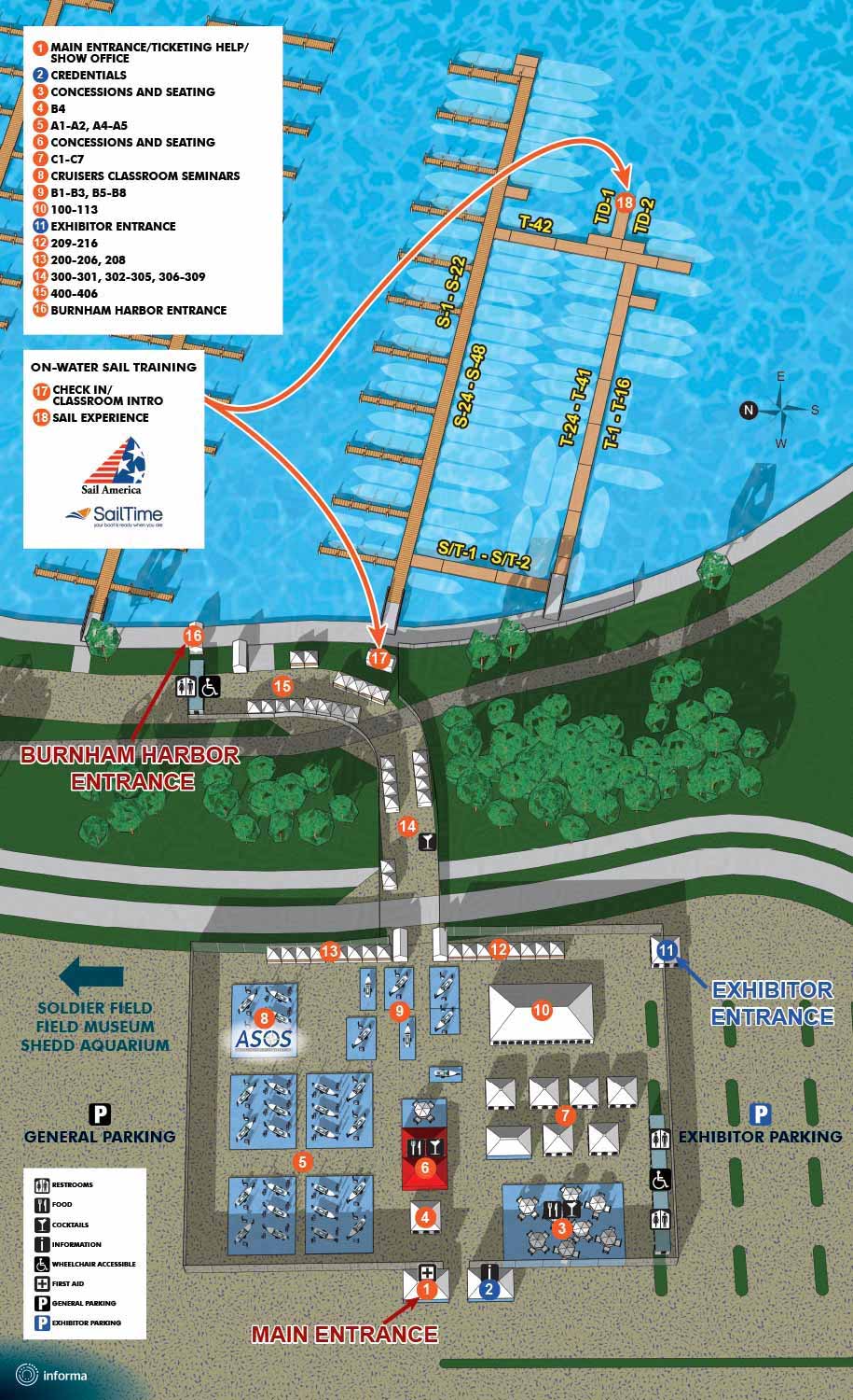 Windy City Boat & Yacht Show - Illustrated Map for signs