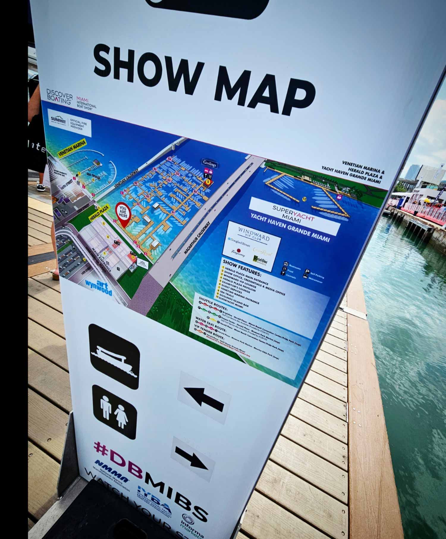 Miami International Boat Show Map as sign