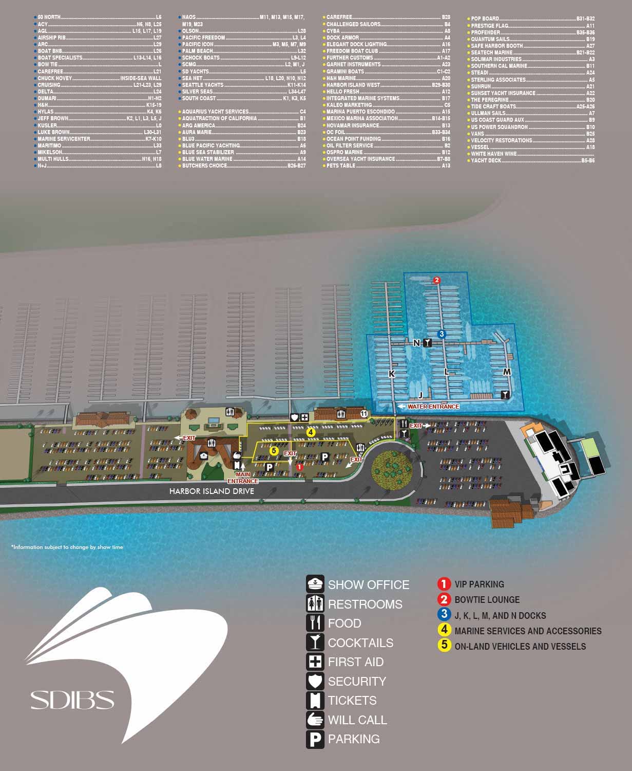 San Diego International Boat Show - Illustrated Map for signs