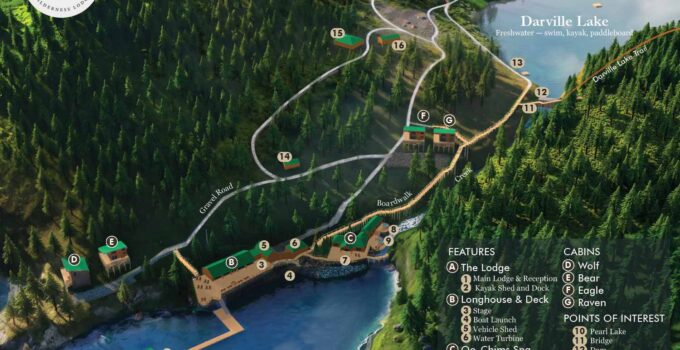 Wahous Wilderness Lodge - Illustrated Resort Map