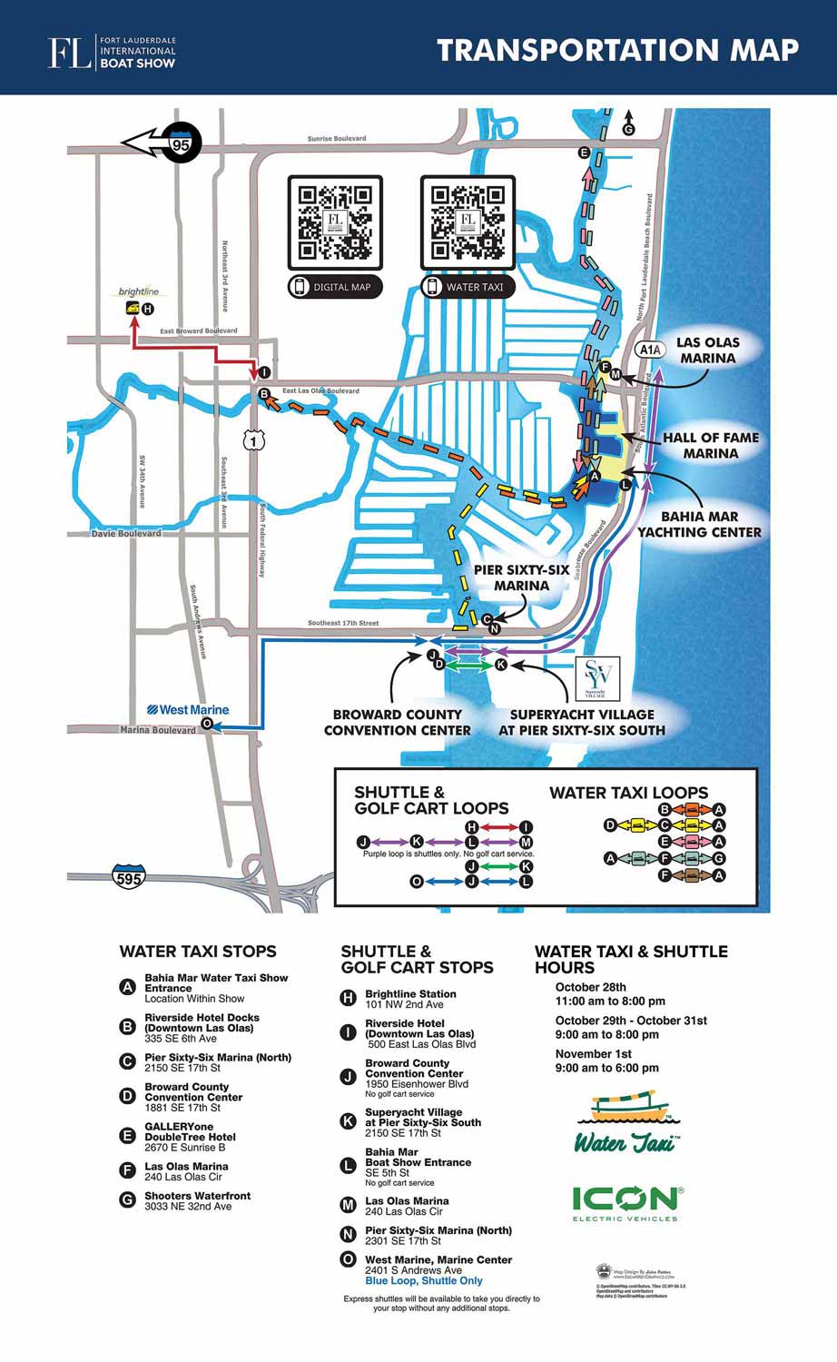 Fort Lauderdale International Boat Show Parking and Transportation Map Sign