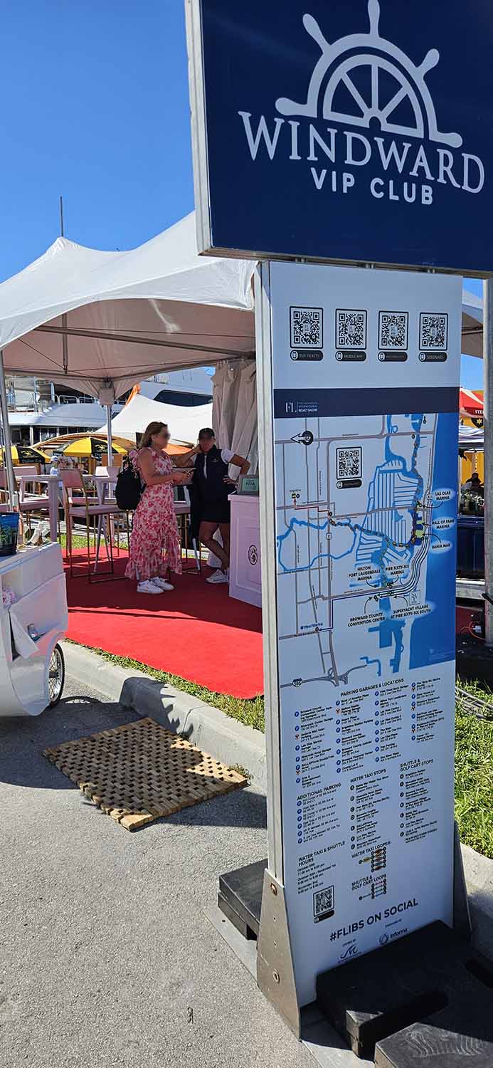 Fort Lauderdale International Boat Show Parking and Transportation Map Sign