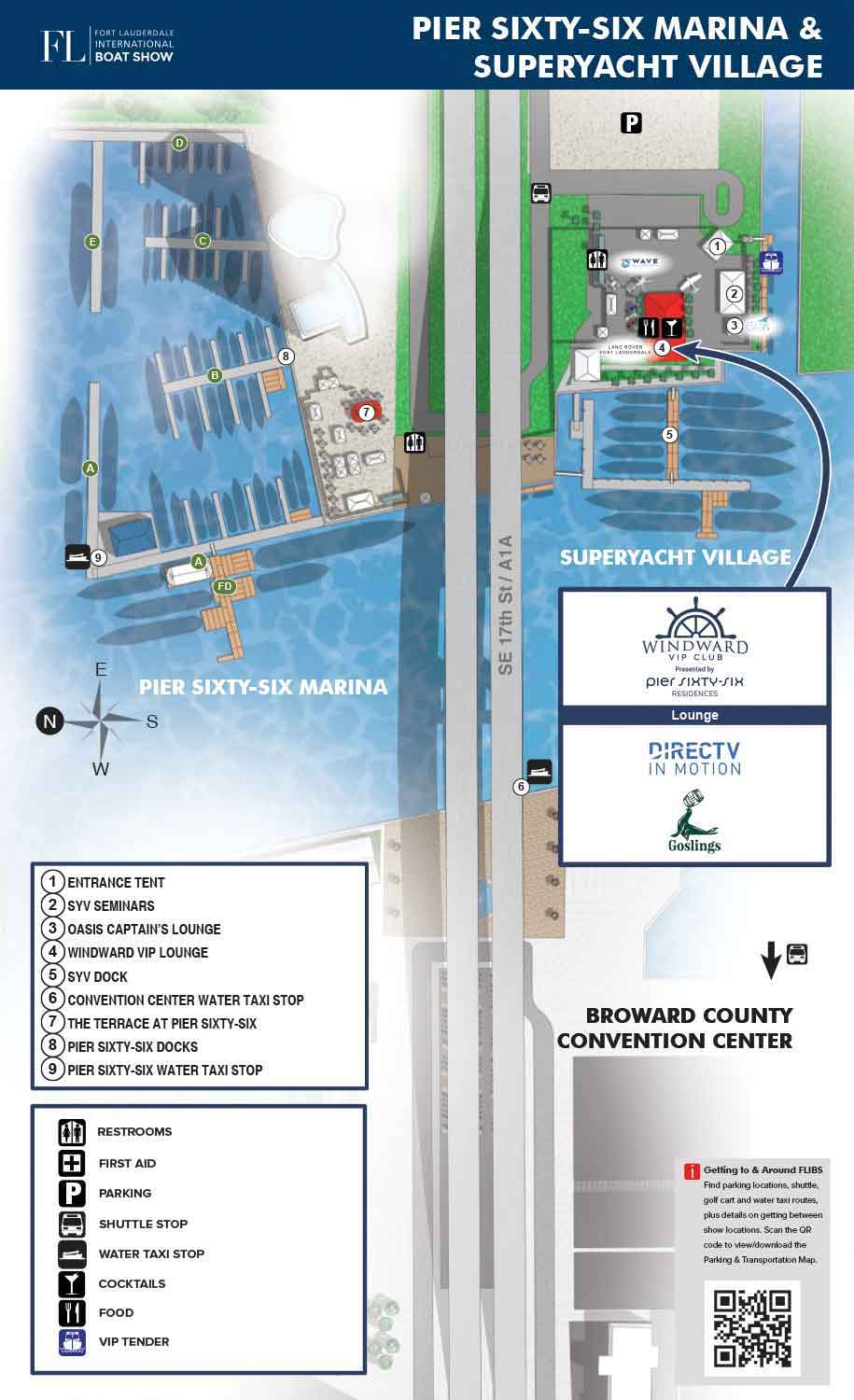 Fort Lauderdale International Boat Show 17th Street Map as a sign