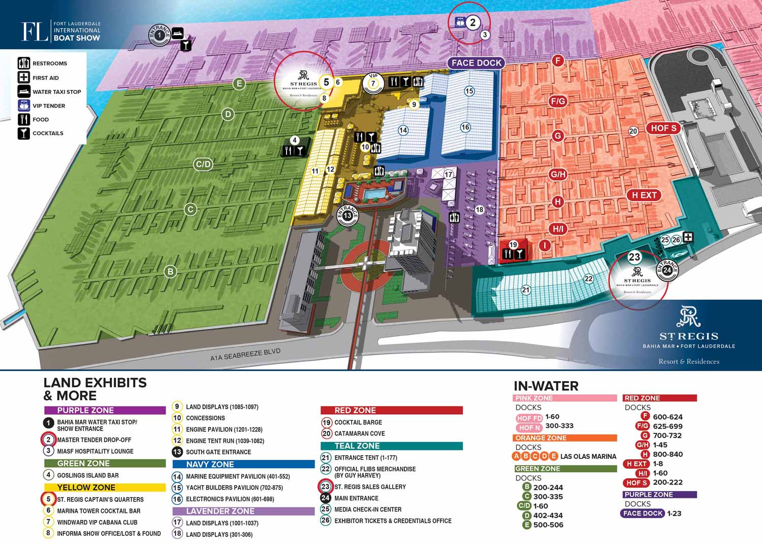 Map for St. Regis Resort & Residences at the Fort Lauderdale International Boat Show